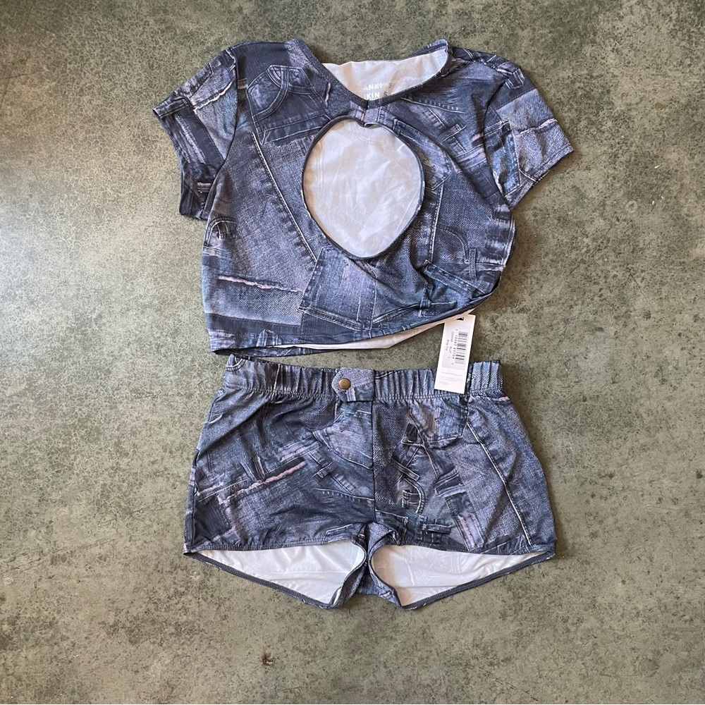 Frankies Bikinis Denim Swim Set